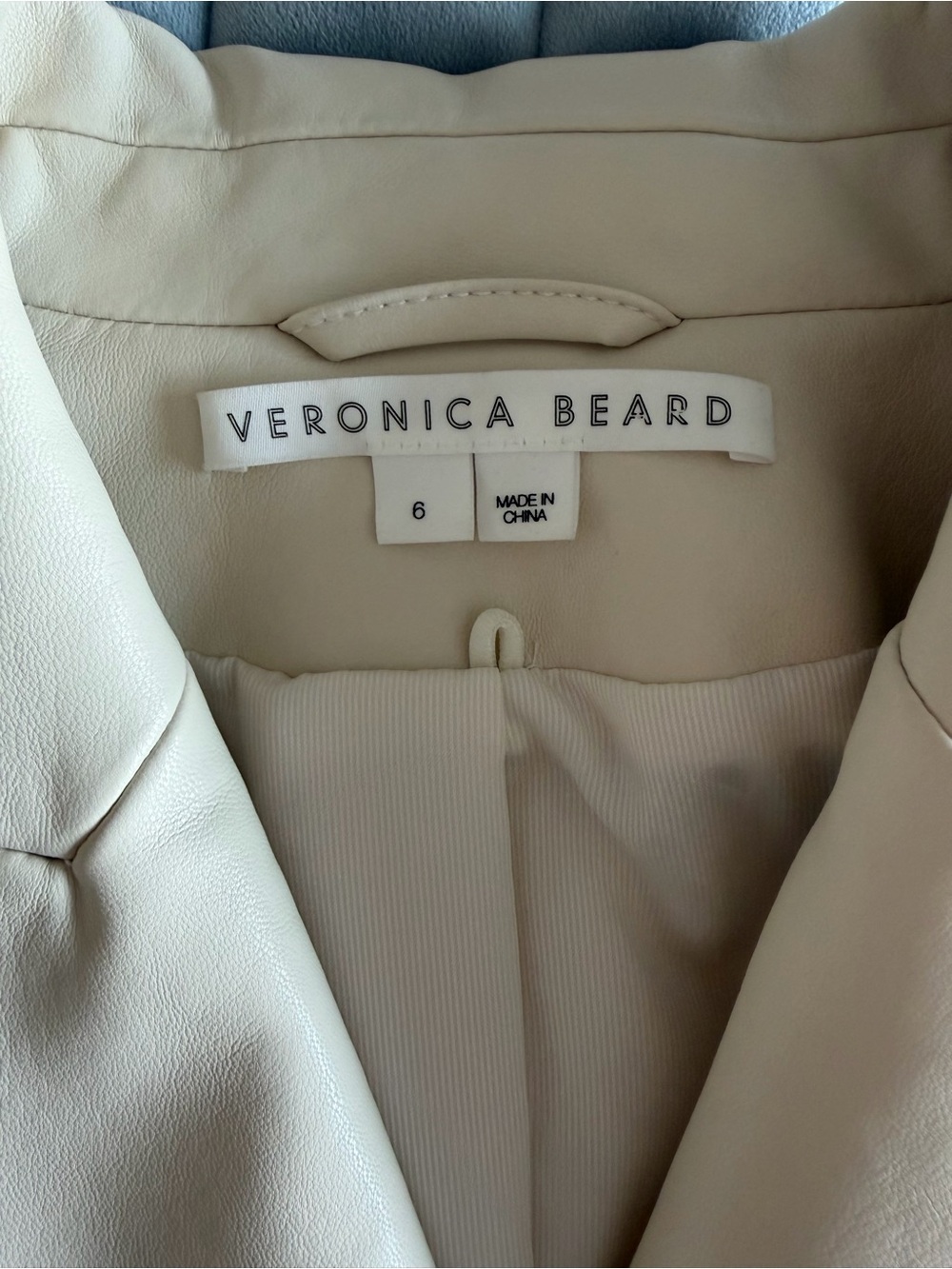 Veronica Beard Miller Vegan Leather Dickey Jacket Size 6 - Picture 4 of 4